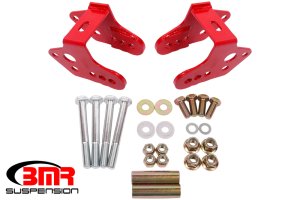 Ford Mustang Control Arm Relocation Bracket - BMR Suspension - Red - `79-`04